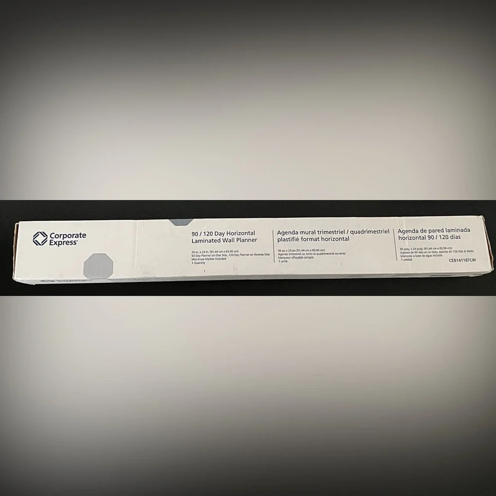 90/120 Day Horizontal Laminated Wall Planner - White